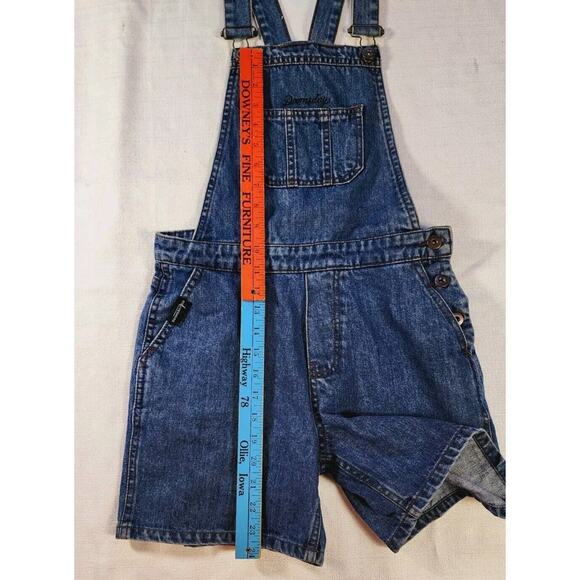 Doomsday Co UK Blue Denim Short Overalls Romper Sz XS 4" Inseam Streetwear - Picture 5 of 13